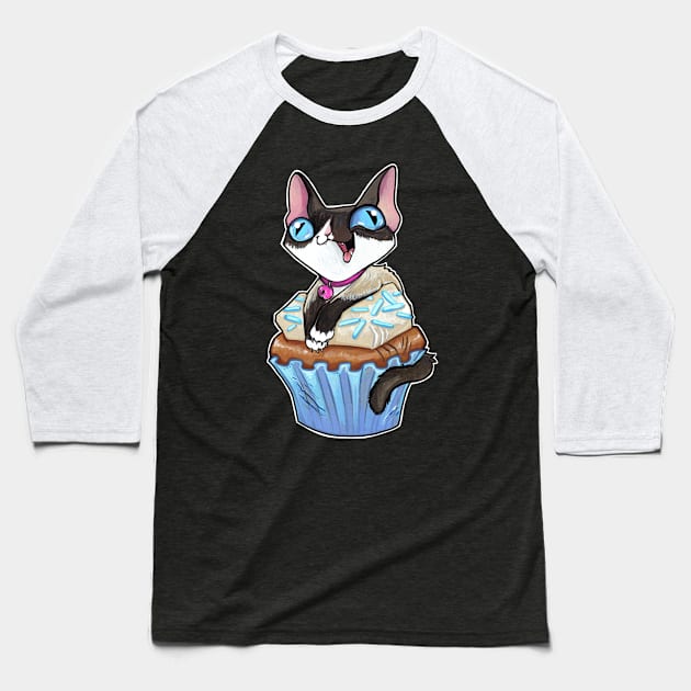 Siamese kitty cupcake Baseball T-Shirt by BiancaRomanStumpff